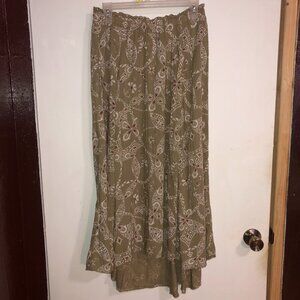 Melrose & Market Olive Green Grayish Long Skirt, Size XS